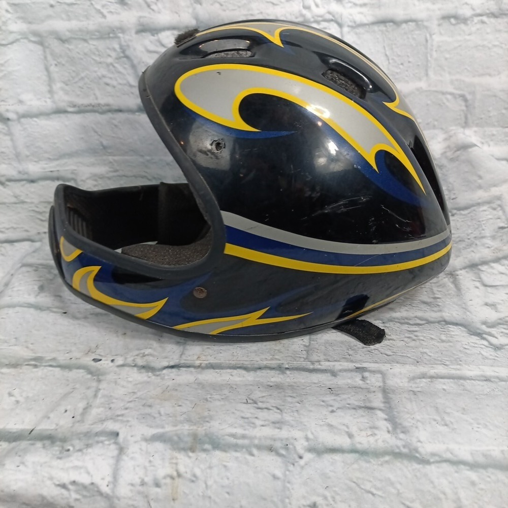 Vintage BMX 2001 Helmet Bell Sports Small/Med S / M  Flames Black / Blue Gold